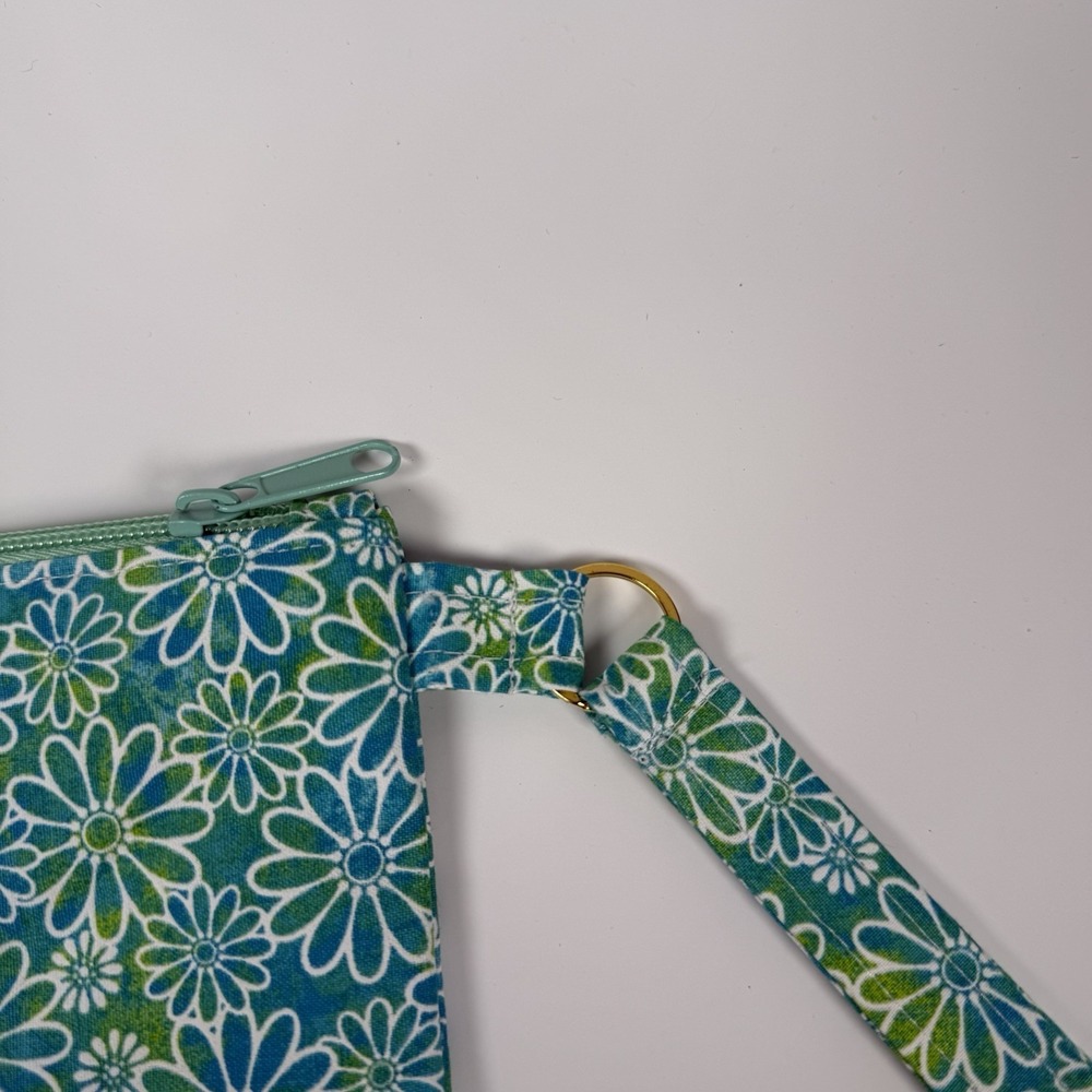 Handmade Wristlet Zipper Pouch Purse Clutch Lightweight Strap New Floral Retro - Picture 3 of 5